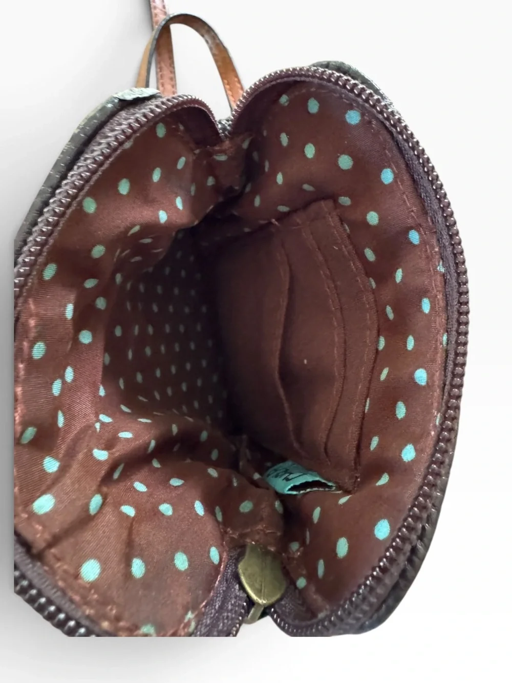 Chala Cactus Cellphone Crossbody Bag Brown Vegan Leather Smartphone Purse